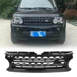 Glossy Black Car Racing Grill Front Mesh Grille Moulding ABS For Land Rover Discovery 4 LR4 2010 2011 2012 2013 L319 w/ Emblem