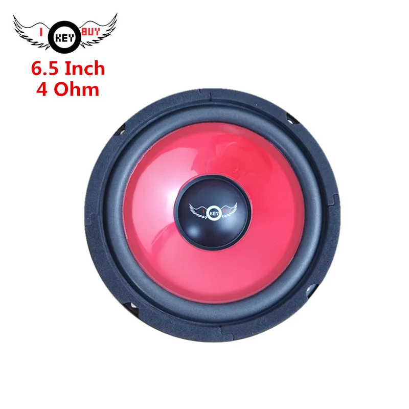 1pc 6 Inch Car Audio Box Mid Range динамики в машину 4 Ohm 30W 165mm Waterproof Polyplastic Red Cone Foam Edge Speaker Midrange