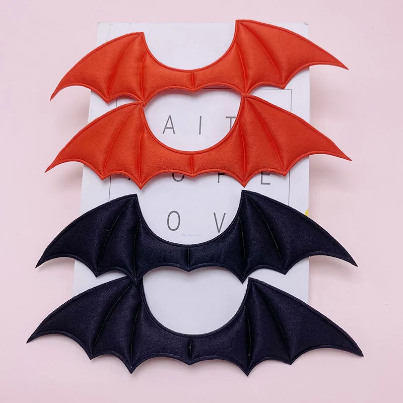 10Piece  Black Red Devil Bat Wings DIY Hair Bow Accessories Brooch Halloween Costume Materials Clothes Home Decoration Handmade