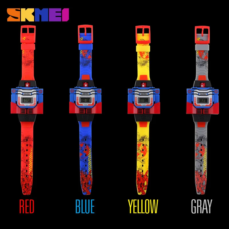 SKMEI Children Watches Creative Robot Transformation Shape Digital Watch For Boys Toy Cartoon Wristwatch 1095