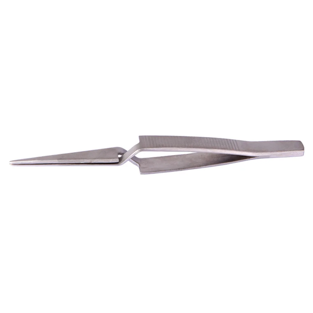 1Piece Cross Lock Stainless Steel Precision Tweezers Reverse Action Tweezer Maintenance Hand Tools 121mm