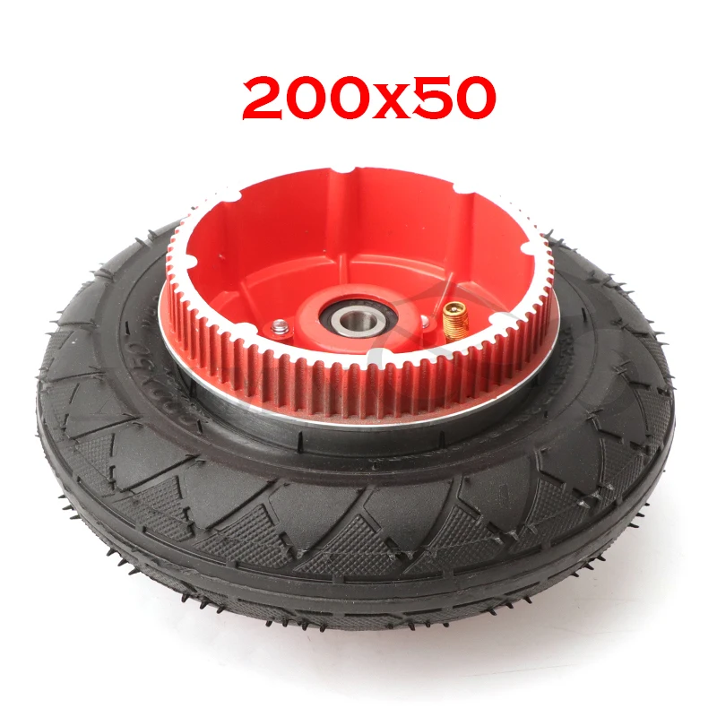 

200X50 Wheels With Drive Gear 8X2" Tire and Inner Tube for Electric Scooter Wheel Chair Truck Pneumatic Trolley Cart