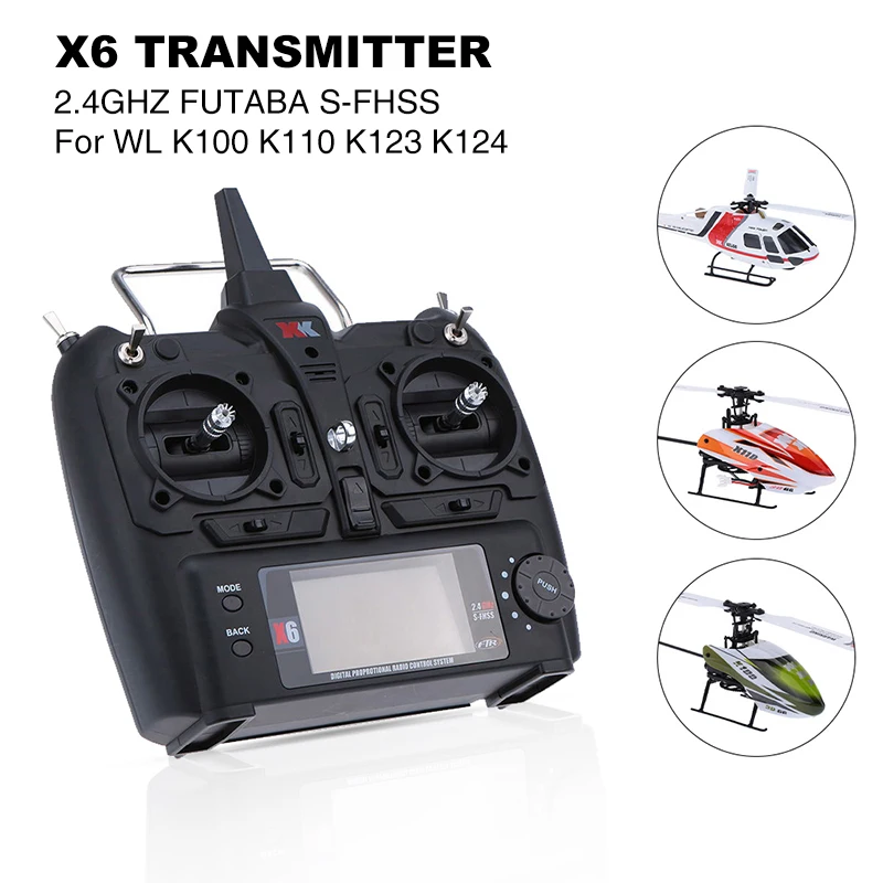 XK X6 Transmitter for XK K100 K110 K123 K124  RC Helicopter Spare Accessories Remote Controller