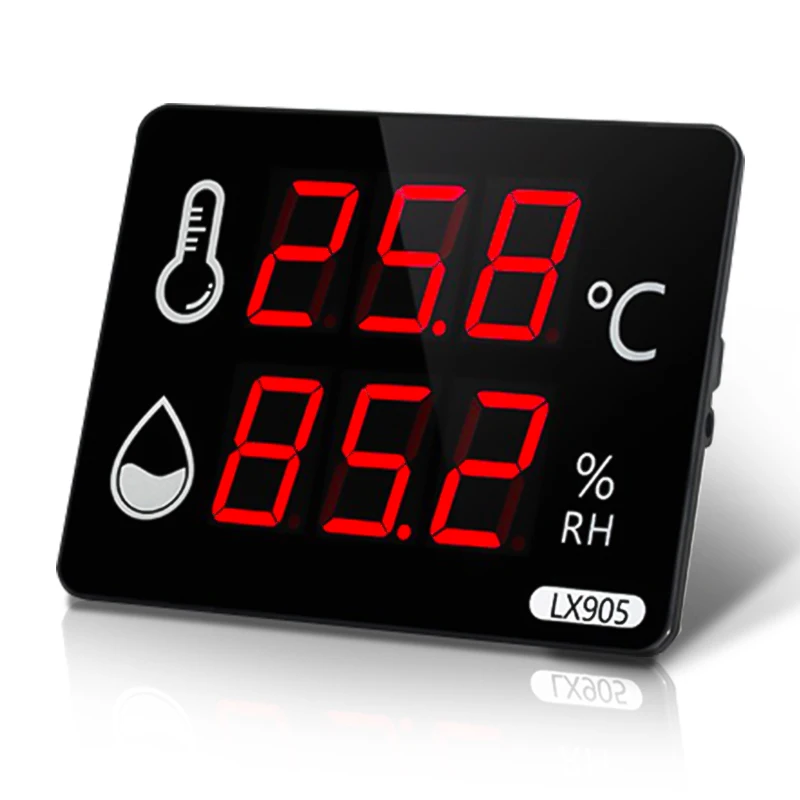 Wall-Mounted Digital LED Thermometer Hygrometer With  Humidity Sensor Outdoor Temperater Meter For Home Swimming Pool With Probe