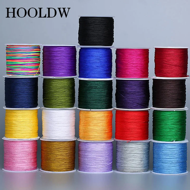 Hot 100M 0.8mm 1mm 1.5mm 2mm Nylon Cord Cotton Cord For DIY Braided Bracelet Necklace Jewelry Making Thread Chinese Knot String