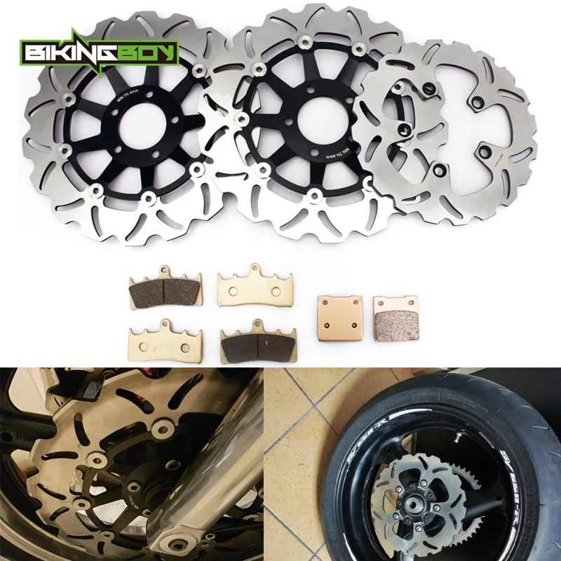 BIKINGBOY Front Rear Brake Discs Rotors Pads For Bandit GSF 1200 S 1996-2005 GSF1200 96-05 00 01 02 03 04 RF900R 96 97 98 99