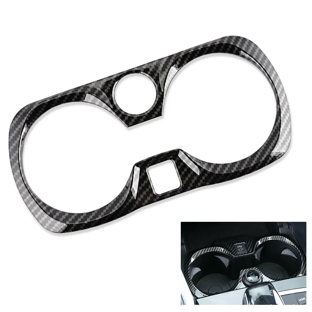 For BMW 3 Series G20 2019-2021 Carbon Fiber Central Console Water Cup Holder Frame Cover Trim Car Interior Decoration Accessorie