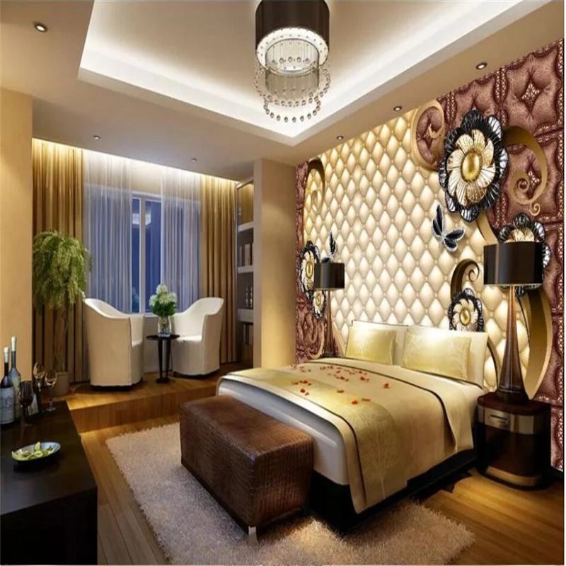 wellyu Custom wallpaper large luxury black dahlia soft bag jewelry living room bedroom sofa TV background wall wallpaper 3d