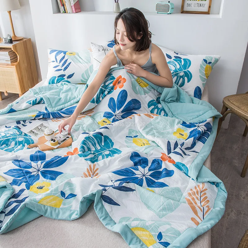 Summer Printing, Summer Quilt, Small Fresh Student Dormitory, Single Air Conditioning Quilt, Summer Cool Quilt