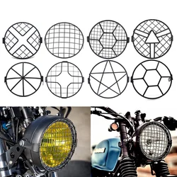 Motorcycle Headlight Protector Retro Grill Light Lamp Cover Guard For Harley Ducati Chopper Yamaha Cafe Racer Universal Vintage