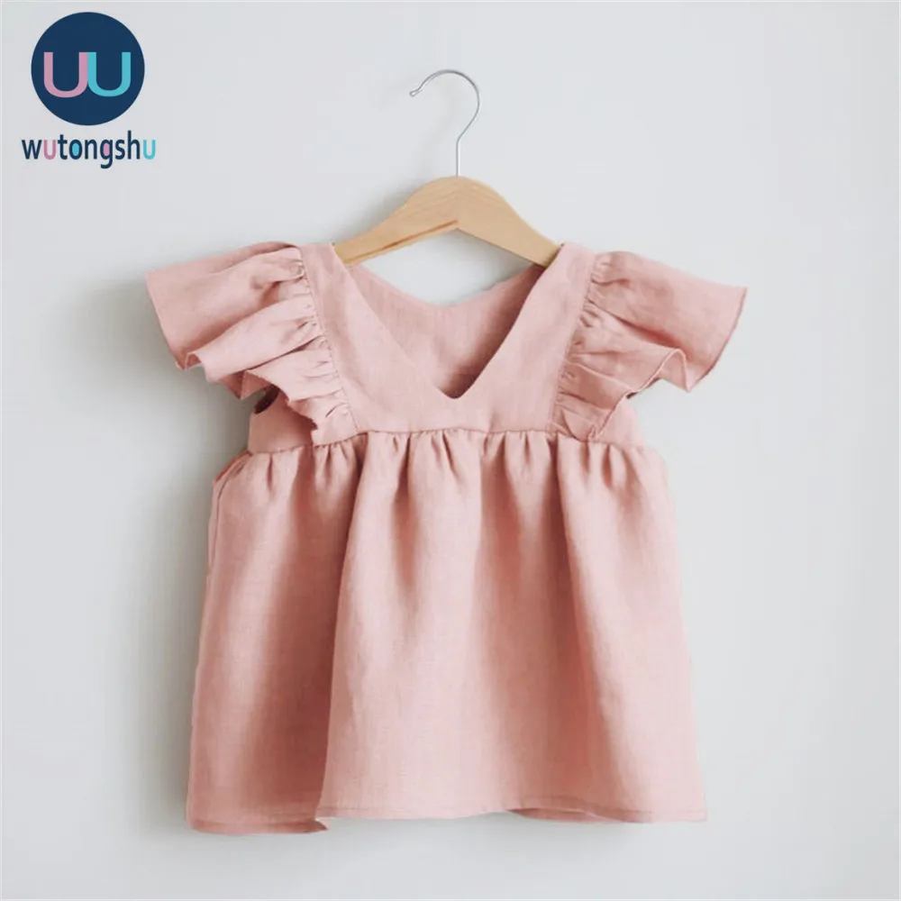 Baby Girl Clothes Sets 0-2Y Newborn Toddler Kids Ruffles Sleeveless Tops Shorts Pants Summer Solid Casual Cotton Baby Outfits