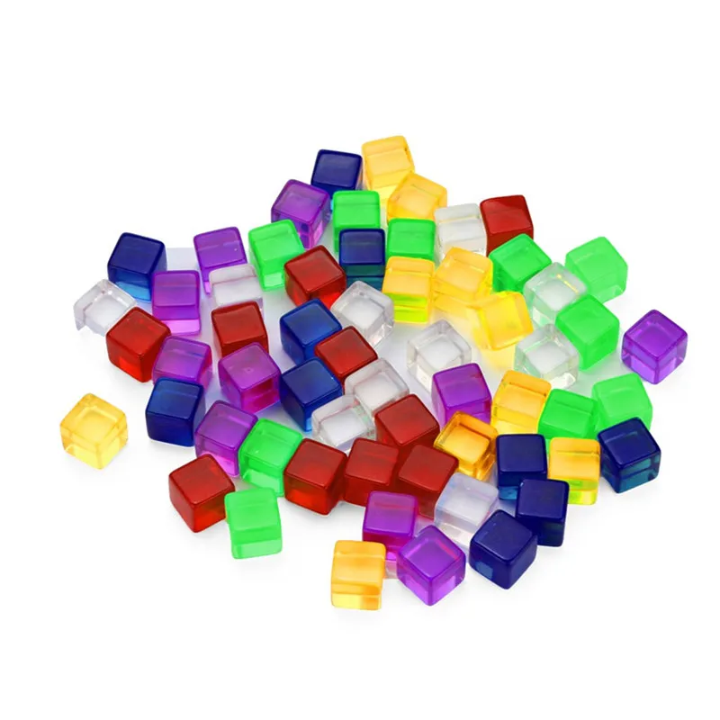 10Pcs/Set 16mm Transparent Square Corner Blank Dice For Board Games Chess Piece Clear Right Angle Sieve 9 Colors