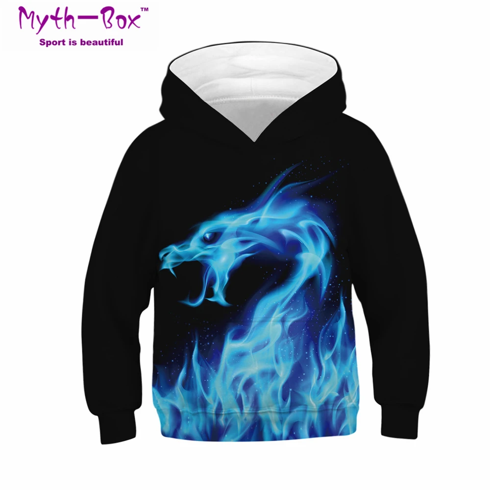 

Autumn Winter Children's Sport Hoodies Fire Printed Sportwear Kids Junior Child Pullover 5-14y Boy&Girl's Hooded Top Sweatshirts