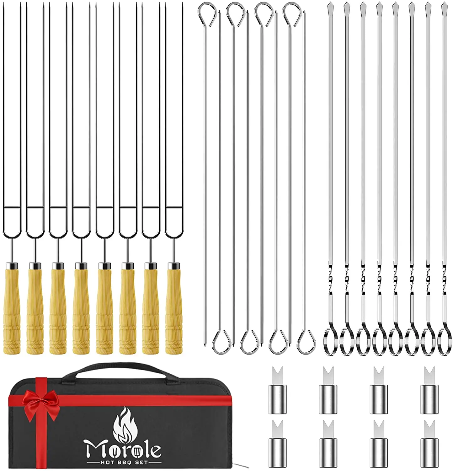 PALONE 33PCS Grilling Metal Skewers 16