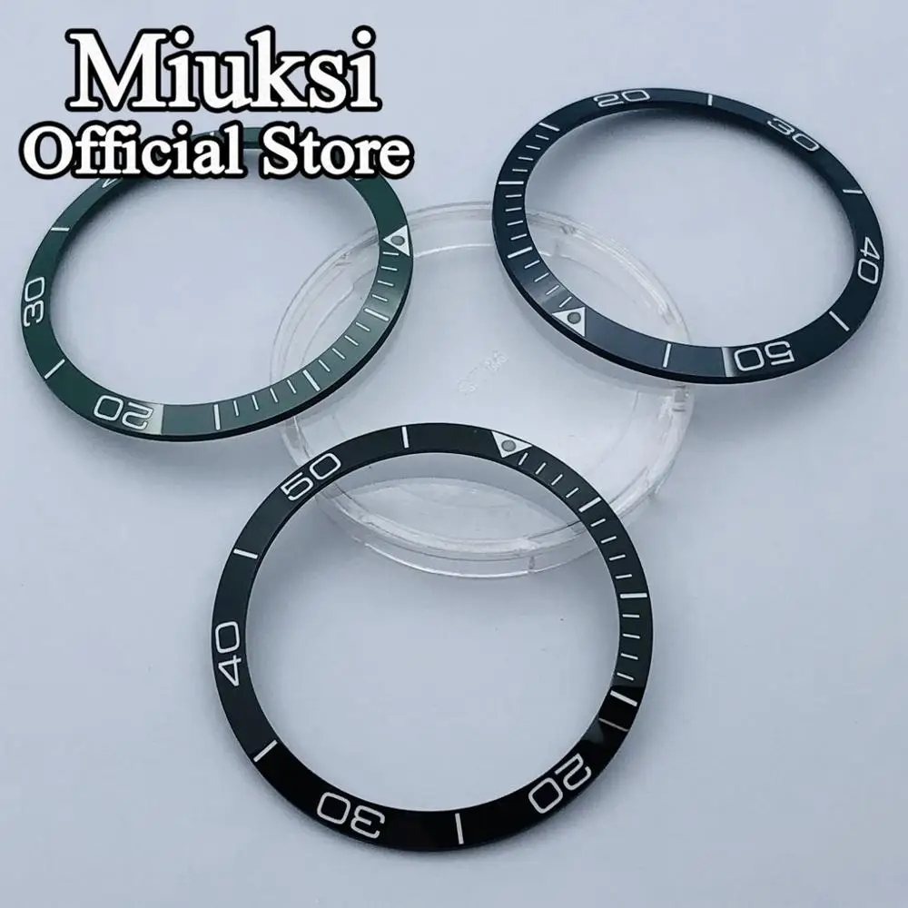 Miuksi 39mm black/dark blue/green bezel Insert ceramic bezel watch accessories fit 41mm men\'s watches