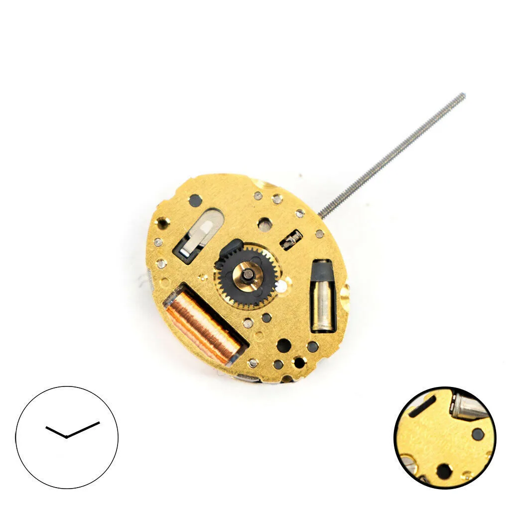 Movimiento de reloj de cuarzo con batería y vástago para Miyota 5Y20, 2,6mm de espesor, 2 manos (hora/minuto), accesorios