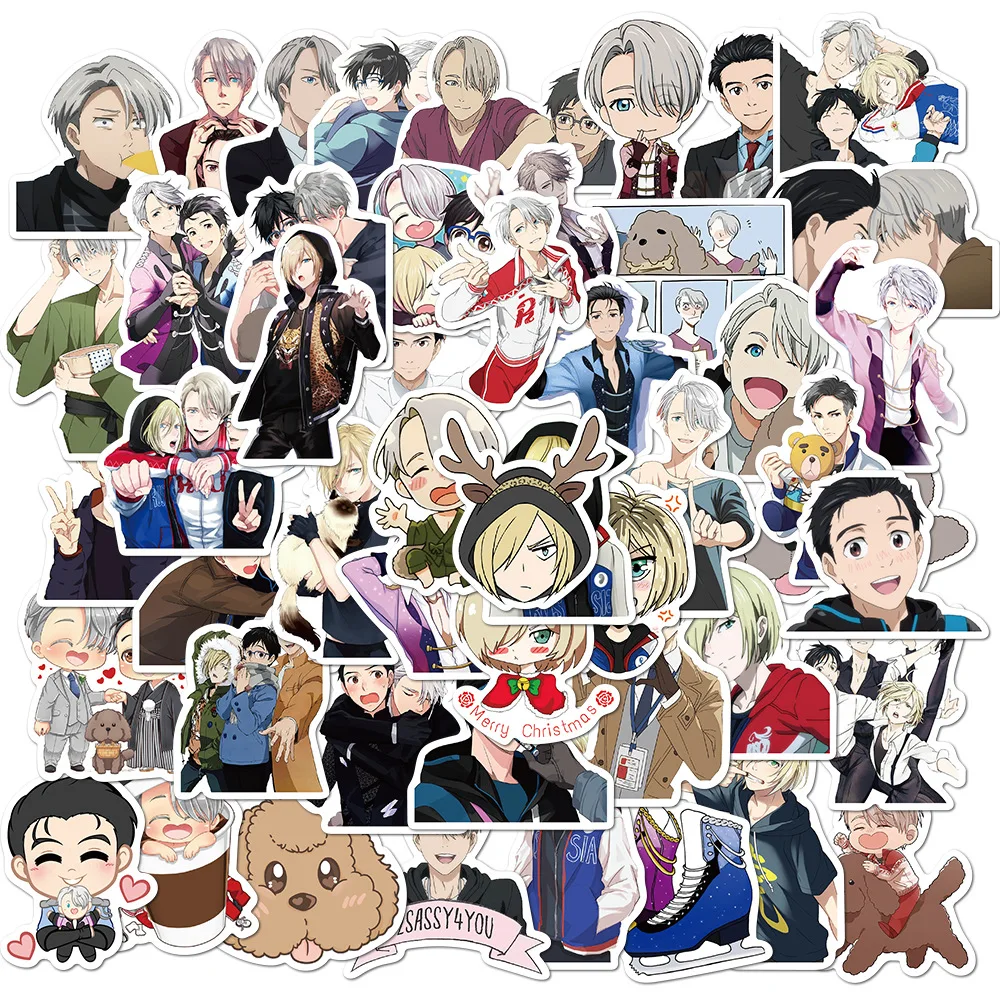 10/30/50Pcs Anime YURI!!! On ICE Graffiti Stickers Anime Waterproof Laptop Motorcycle Luggage Bicycle Skateboard Stickers Decals