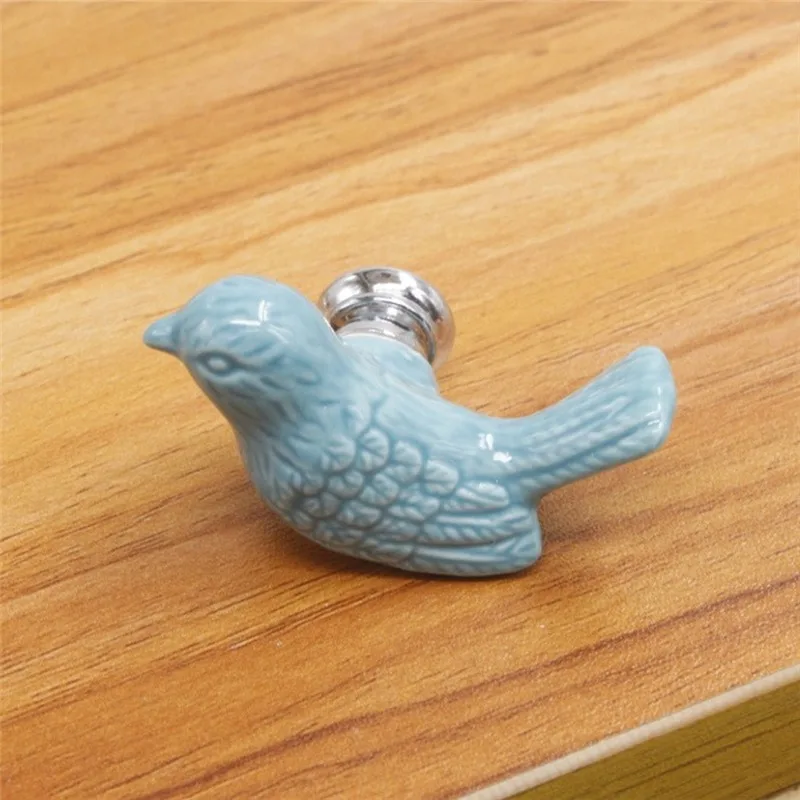 Ceramic Peace Dove Drawer Knobs 3D Cartoon Bird Cabinet Cupboard Handles Novelty Creative Fashion Furniture Handles Hardware