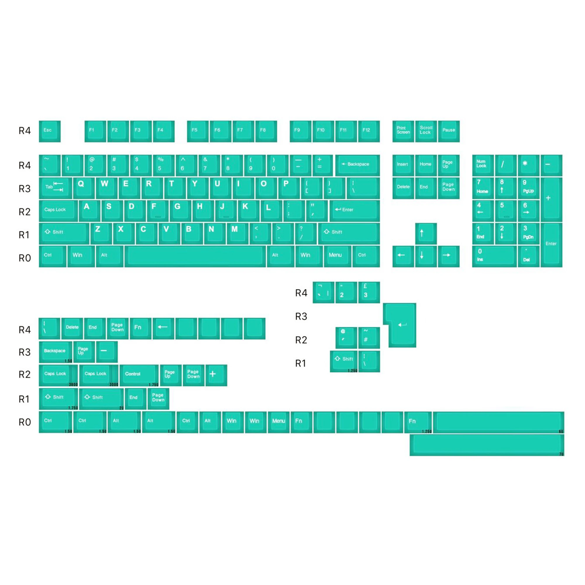 Taihao Haunted Jelly Jade ABS Doubleshot Keycap Translucent Cubic for mechanical keyboard color of Green Colorway