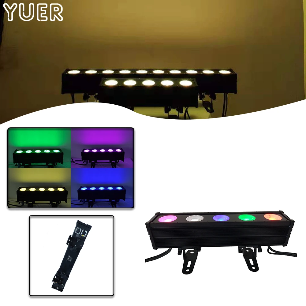 Water Proof IP65 5X30W COB RGBW 4IN1 LED Wall Washer Light DMX512 9/24CH Strobe Dyeing Effect Lighting DJ Disco Wedding Club