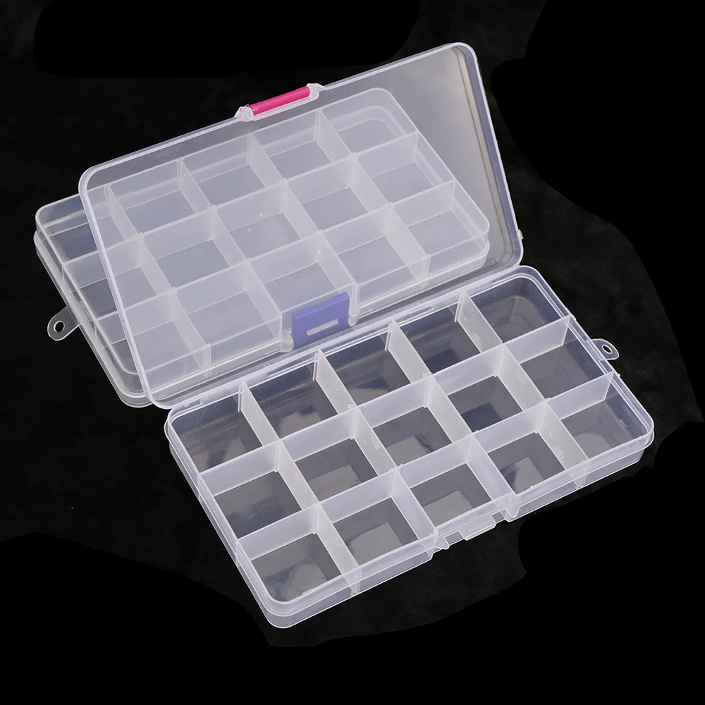 1 個透明ネイルアート空の収納ケースボックスラインストーン宝石 DIY ジュエリーアクセサリープラスチックオーガナイザーボックスマニキュアツール
