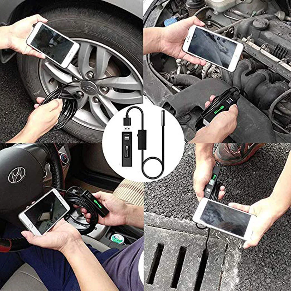 WIFI Semi-Rigied Endoscop Für IOS Android Auto Erkennung Inspektion Endoscop schlangeวิดีโอยืดหยุ่นกล้อง 8 มม.2/5/10M