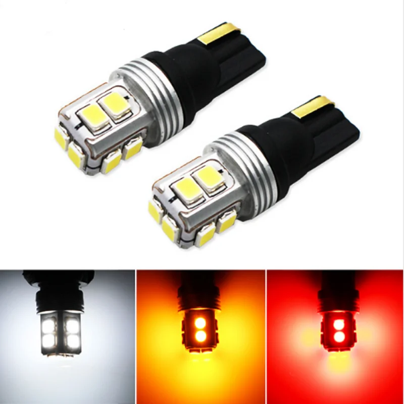 

50PCS X Amber White Canbus T10 T10 LED Bulbs For Audi A3 A4 A5 Q3 BMW F30 i3 VW MK7 Golf CC Fusion Front Turn Signal DRL Lights