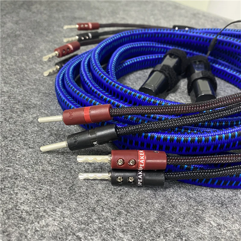 1Pair hifi Gibraltar Speaker Cable Silver Banana Plug 72V DBS Hifi Audio Line