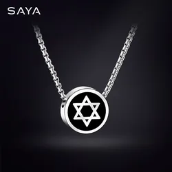 Necklaces for Men Women  Hip-Hop Personality Clavicle Chain, Six-Point Star Tungsten Couple Pendant Engraving