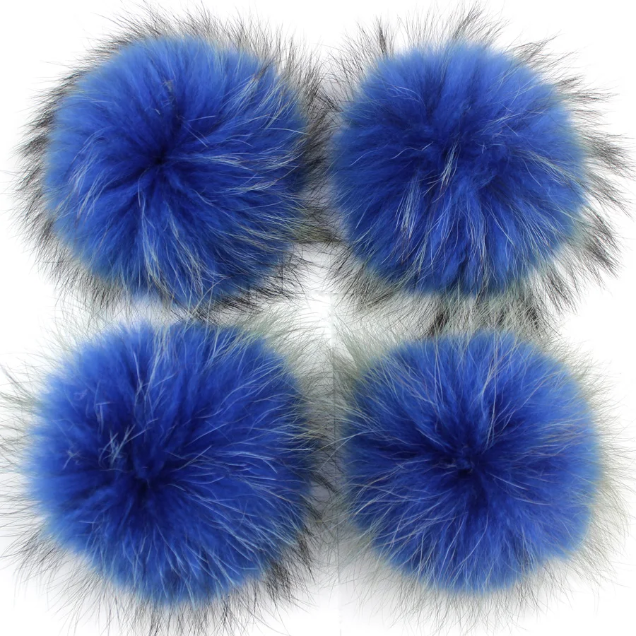 

DIY 13-15 cm Big Natural Real Raccoon Fur Pompons Natural Fur Pompom Fluffy Pompom Ball Fur Pom Poms for Knitted beanies Cap H