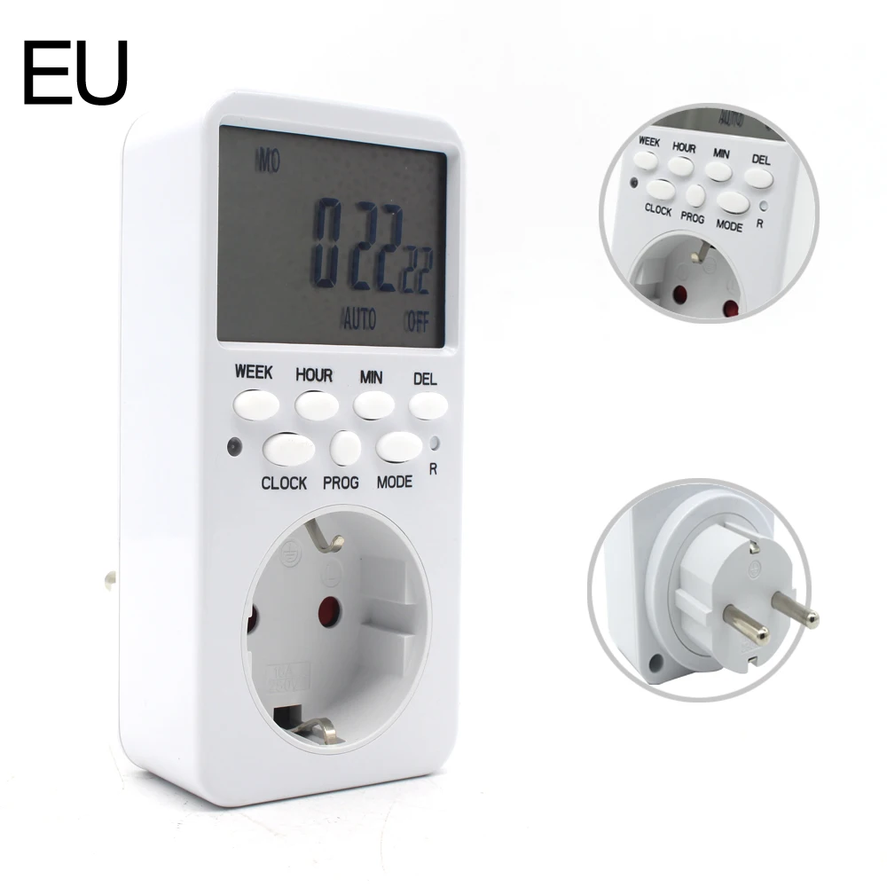 ManHua Electronic Digital Timer Switch 24-hour Cycle EU UK US FR Plug Intelligent Home Timer Socket