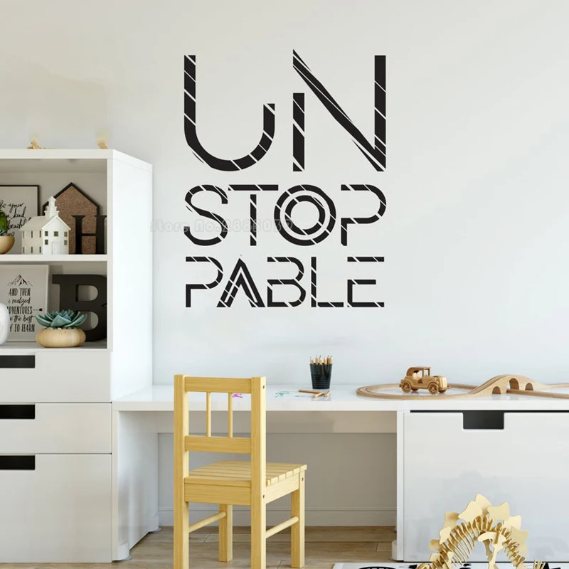 Unstoppable Wall Decal Vinyl Wall Stickers For  Boys Girls Room Living Room Wall Art Design Mural Home Decor Wallpaper LL2010