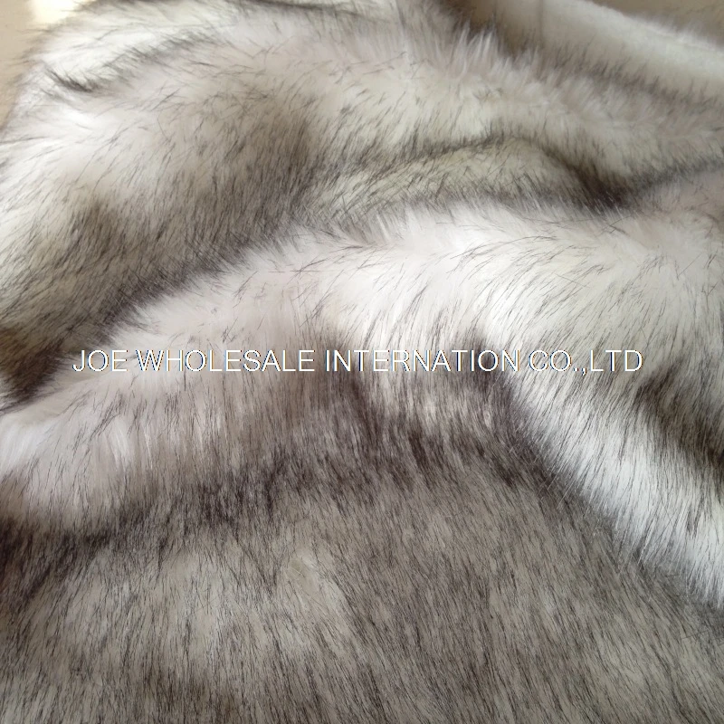 High quality fox fur,3-4cm long pile faux fur fabric,white coloer dye tip cloth,photography rugs material