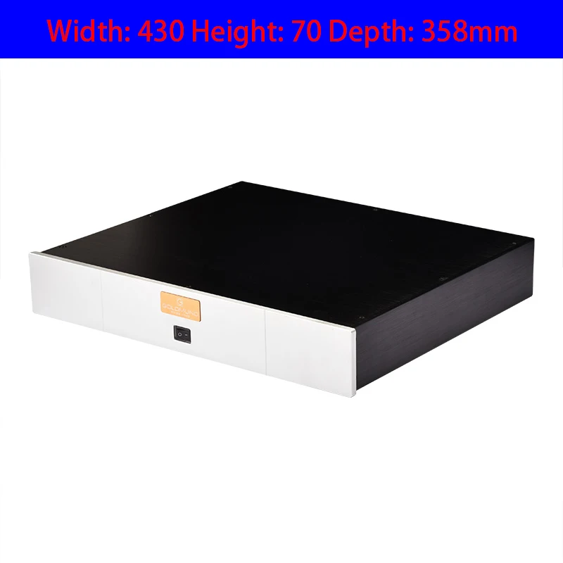 

KYYSLB 430*70*350mm All Aluminum DAC Amplitier Chassis Box House DIY Enclosure with Feet Power Base Amplitier Case Shell