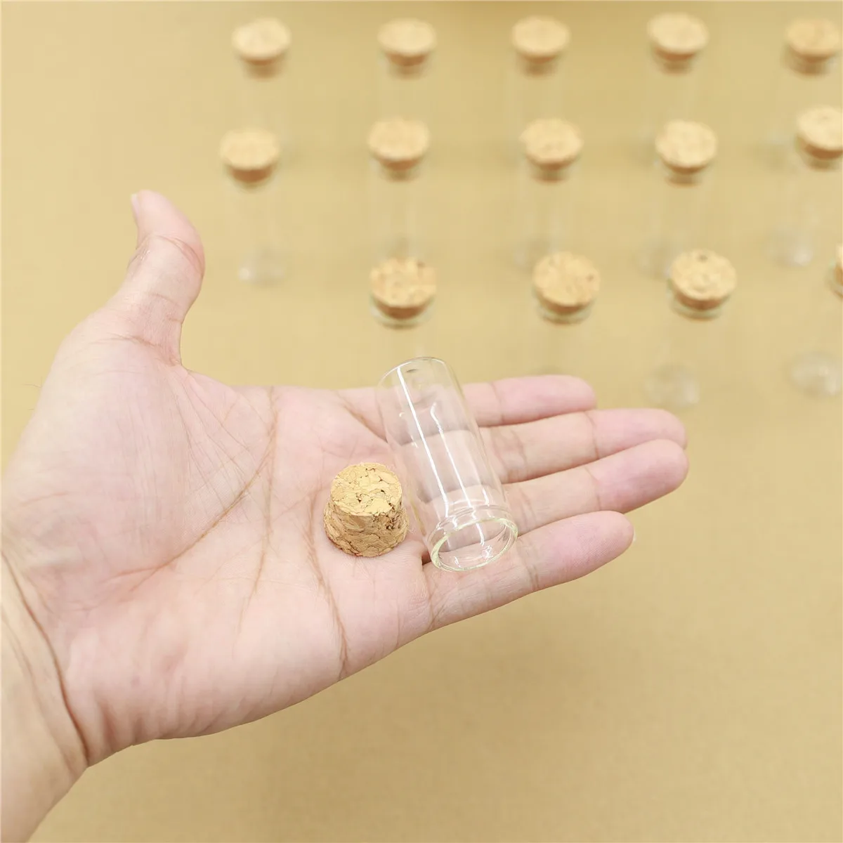 50pcs 22*50mm Cork Glass Mini Bottles Test Tube Stopper Spice Bottles Container Small DIY Jars Vials Tiny Bottle glass