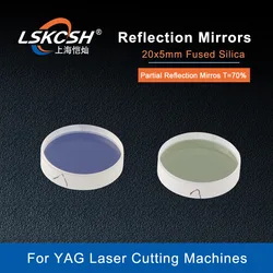 LSKCSH YAG Laser Reflection Mirrors Total Half Partial Reflective Mirrors 20x5mm Fused Silica for Laser Cutting/Welding Machine