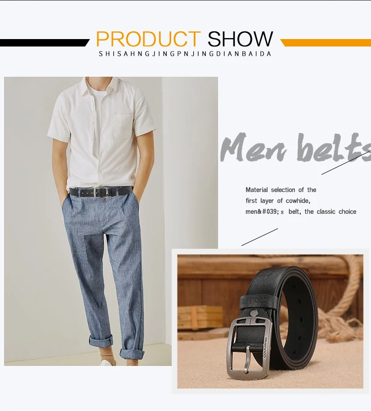 Männer Echtes Leder Gürtel Rindsleder Klassische Designer Gürtel für Männer Vintage Westernboy Freizeit Casual Jeans Strap HQ223 – Detail 2