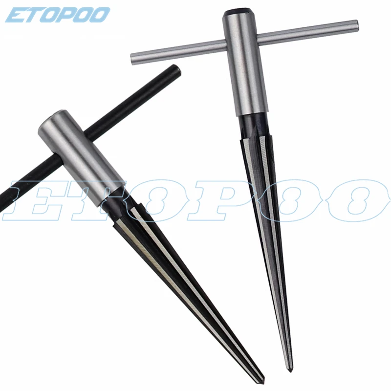 

3-13mm / 5-16mm Bridge Pin Hole Hand Held Reamer T Handle Tapered 6 Fluted Chamf Reaming Woodworker Cutting Tool Core Drill Bit