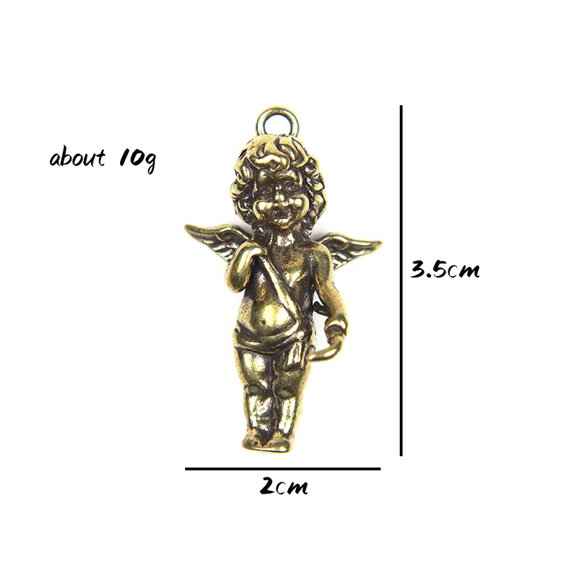 Brass Eros Cupid Couple Keychain Pendant for Necklace Greek Mythology God of Love Angel Key Chain Hanging Charms DIY Accessories