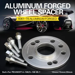 2Pieces 12/15/20mm Wheel Spacers Adapters 4x108/5x108 65.1mm For CITROEN C-Elysée C2/C3/C3-XR/C4/C4L/DS3/DS4/C5/DS5/C6/Jumpy