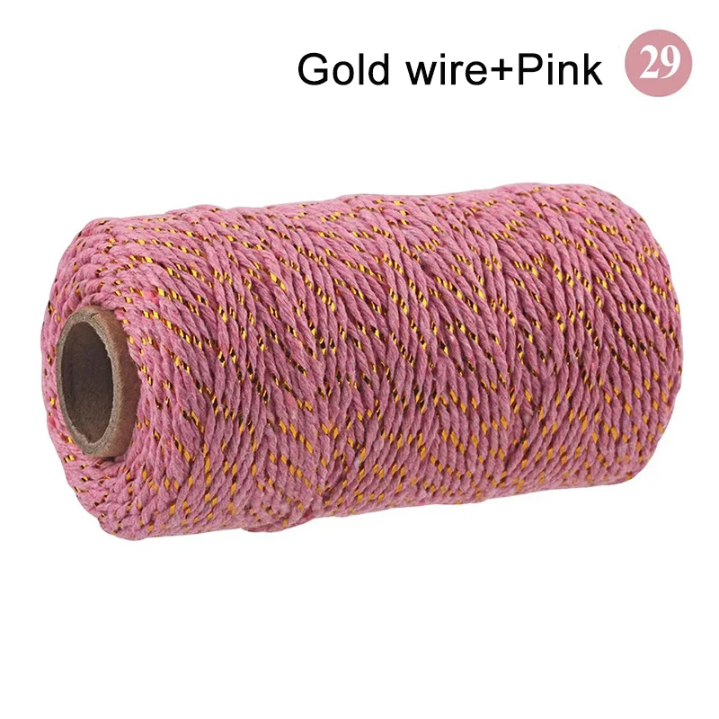 100 m/Rolle Baumwolle Bäckerschnur Schnur Seil zweifarbige Baumwolle Handwerk Schnur Heimtextilien Geschenkverpackung Weihnachten Hochzeit Dekor – Detail 38