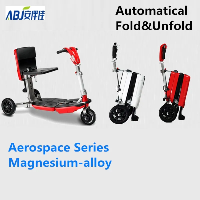 Automatical Folding Electric Scooter Elderly Assisted Handicapped Small Three-wheeled Lithium Battery Scooter Wheelchair