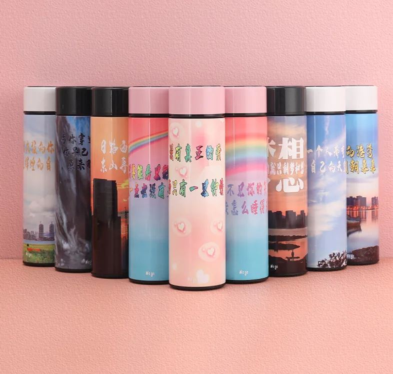 Thermos DIY Customized Colorful Print LOGO Photo Text 304 Stainless Steel Vacuum Water Cup Business Gift in-Car