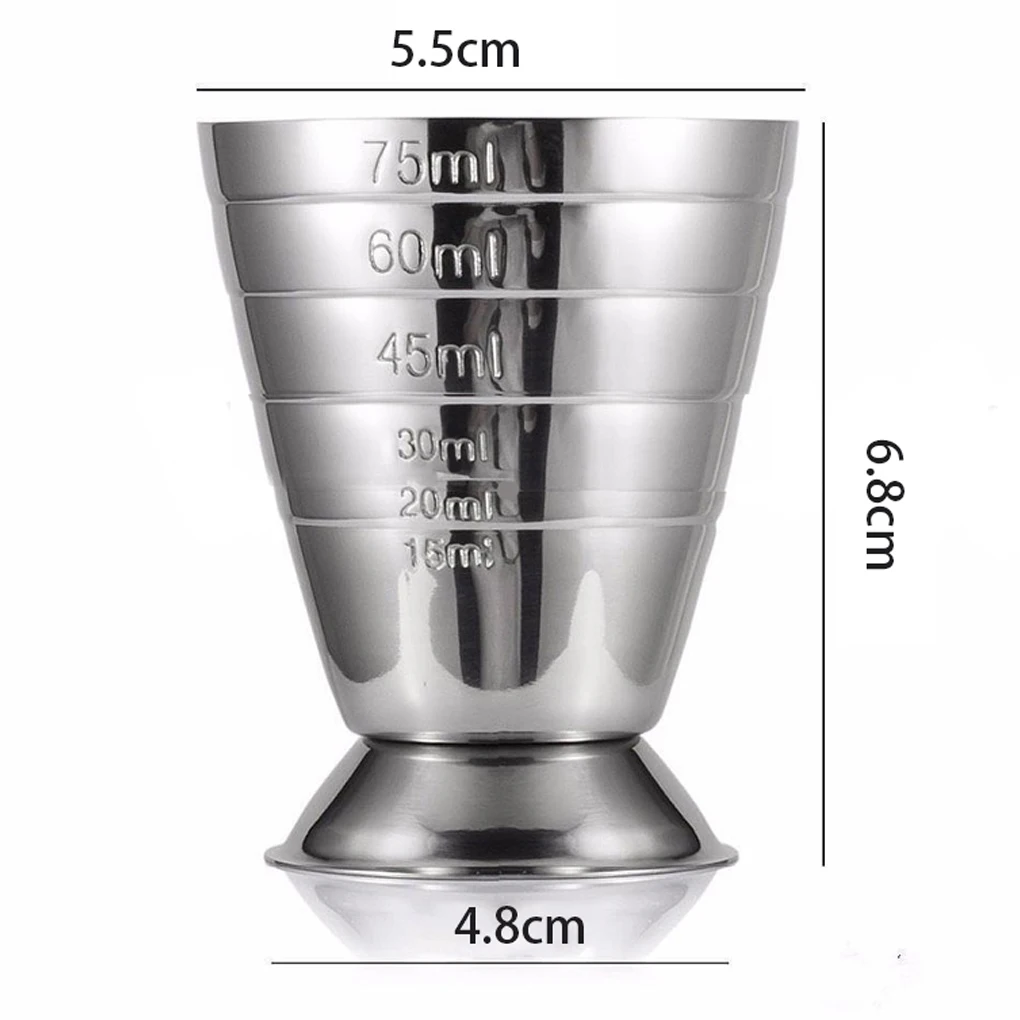 75ML Stainless Steel Measure Cup Cocktail Tool Bar Mixed Drink Accessories 3 In 1 Cocktail Tools Bar Jigger Cup