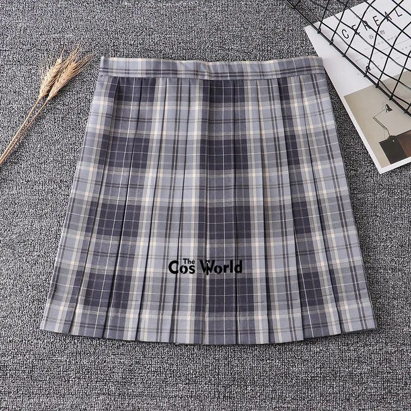 [Qing Ye] Girl's Summer High Waist Pleated Skirts Plaid Skirts Women Dress For JK School Uniform Students Cloths