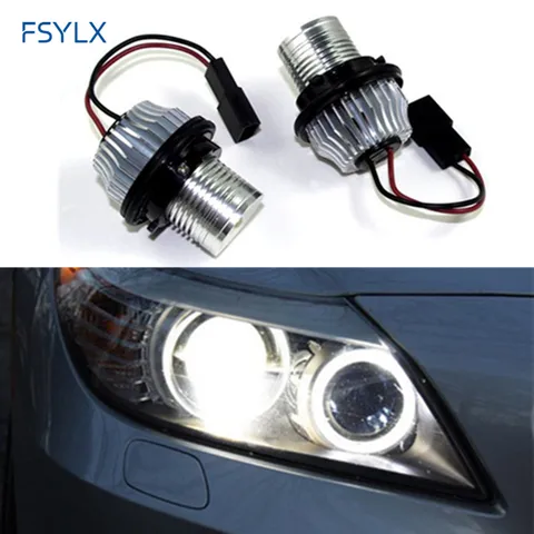 FSYLX 10W Автомобильные светодиодные маркеры LED Angel Eyes для BMW E39 E53 E60 E61 E63 E64 E65 E66 E87 CANBUS LED Halo Rings Bulb LED Angel Eyes