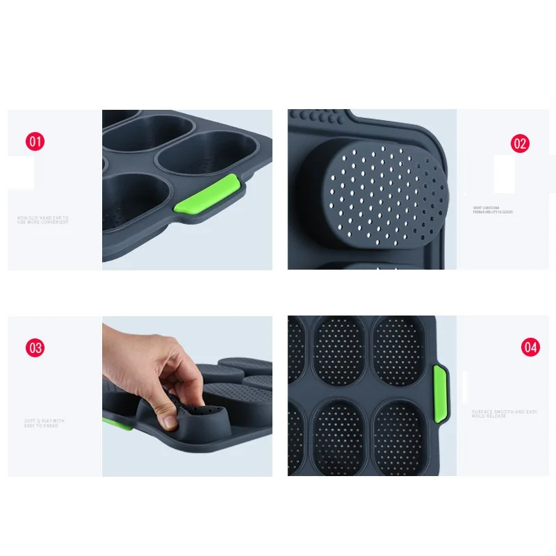 Mini Baguette Baking Tray Bread Baking Mold Silicone Non-stick Bread Tray Baking Mould For Baking French Bread Breadstick Roll