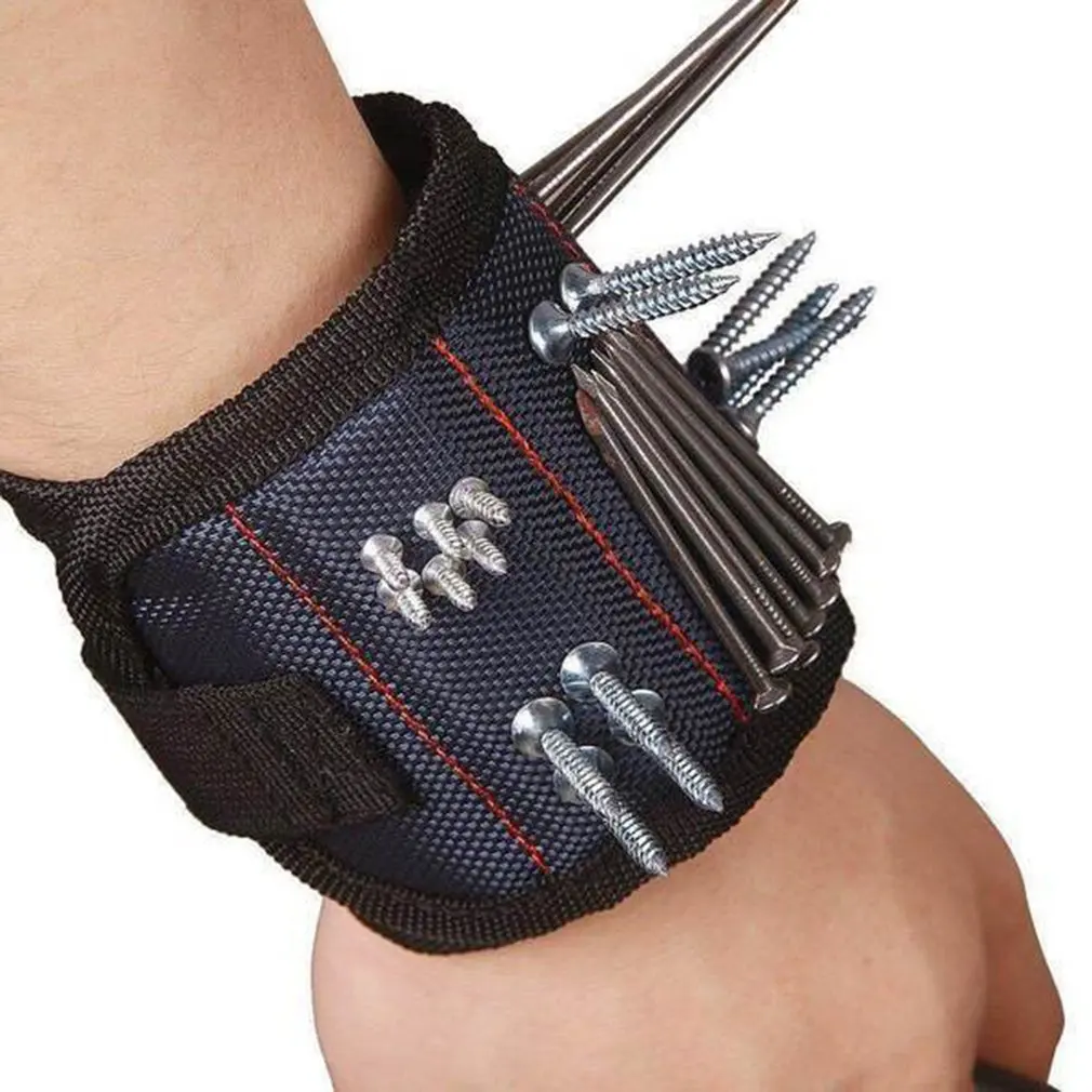 Magnetic Wristband Portable Tool Bag Magnet Electrician Wrist Tool Belt Screws Nails Drill Bits Bracelet For Repair Tool