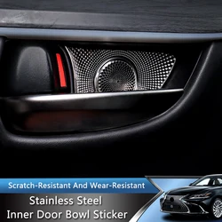 TAJIAN For Lexus NX 15-21/ES 18-22/RX 16-22 Inner Door Bowl Sticker Horn Cover Trumpet Frame Stainless Steel Car Accessories