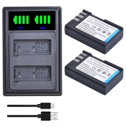 EN-EL9 EN-EL9A EN EL9 EL9A ENEL9 Batteries + LED Dual Charger for Nikon D40 D40X D60 D3000 D5000 Digital Camera